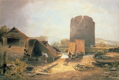 靠近牛舍塔，诺里奇的船建造者庭院（纸上的卫生间） 作者 约翰·瑟特尔